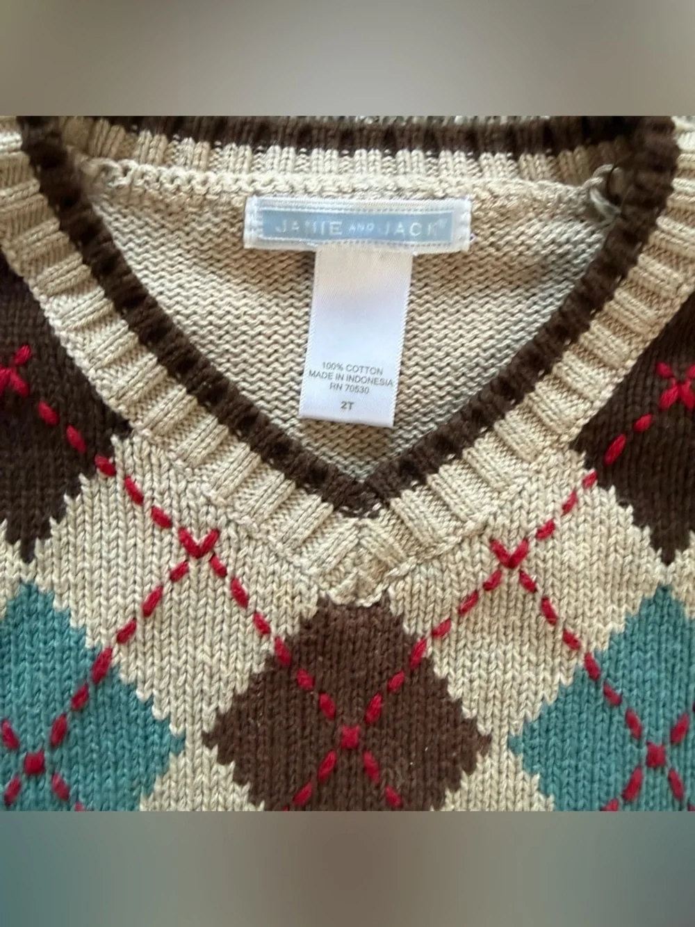 Janie and Jack Autumn Classics Grandpa Sweater 100% Cotton Size 2T